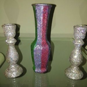 Candle holders and vase